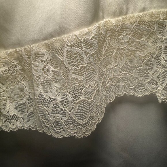 Haute Satin Lace Trim Camisole Lingerie Crop Top – Ivory - Picture 5 of 7